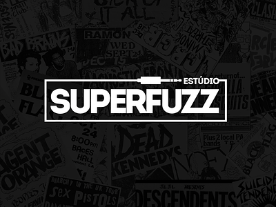 Superfuzz brand branding estudio logo logotype mixing music punk recording sound studio type