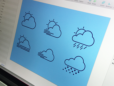 Weather Icons app design icons minimal sketch sun ui ux weather