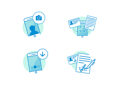Icon set - Registration Process app bank banking branding design flat icon iphone onboard sketch