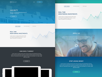 Landing Page Explorations bank clean design flat investment landing page minimalistic ui ux web