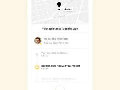 Roadside Assistance Tracking assistance insurance interaction map timeline tracking ui ux