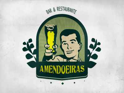Amendoeiras bar frelancer green logo restaurant retro retro bar sixties snackbar vintage vintage bar vintage logo