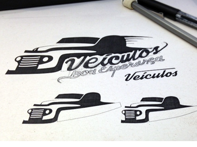 Veiculos 50s buick car chevy dealership freelancer illustration logotype retro typography vintage