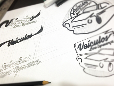 [WIP] Veiculos dealership 50s buick car chevy dealership freelancer illustration logotype mustang retro typography vintage