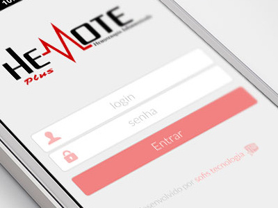 Hemote Plus mobile login screen