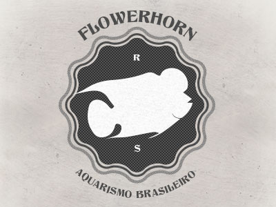 Flower Horn RS - alt version 2 aquarium beach fish fisher fishkeeper hexagon hobby logo logotype nature vintage wild