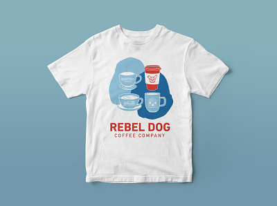 Rebel Dog Coffee Company branding design charity logo coffee branding coffee shop illustrator t shirt design t shirt mockup