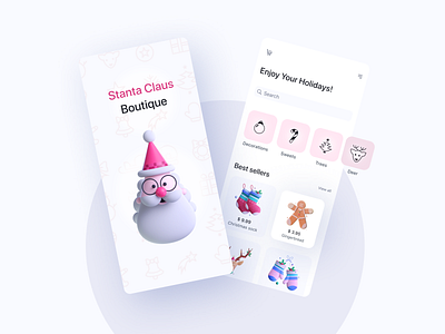 Santa Claus Boutique android android app design app art design flat ios app design minimal ui ux vector