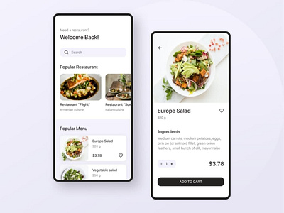 Restaurants search app design flat food food and drink food app foodie light minimal restaurant ui ux
