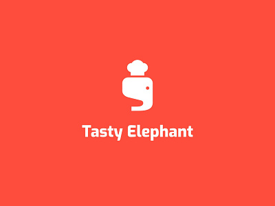 tasty elephant branding chef cook culinary design elephant food and drink illustration logo minimalist restaurant tasty