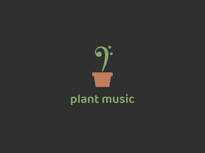 plant music logo clef decorative design floral garden green growth leaf logo melody minimalist music musical nature note plant potted simple sound tree