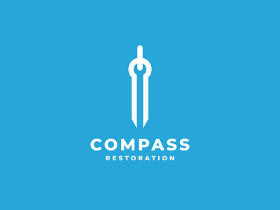 compass restoration logo 99designs branding compass construction design logo minimalist negative space negative space logo repair restoration simple wrench