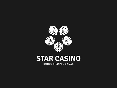 STAR CASINO LOGO 99designs bet black and white casino design dice element gambling game illustration logo lucky modern negative space play sign star win