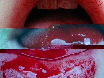 [11] bending blood blue code coding data data bending digital art glitch lips processing red