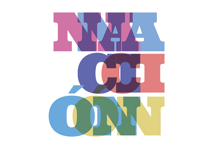 Nación (Logo) blue brand branding design graphic logo logotype pink purple red type visual
