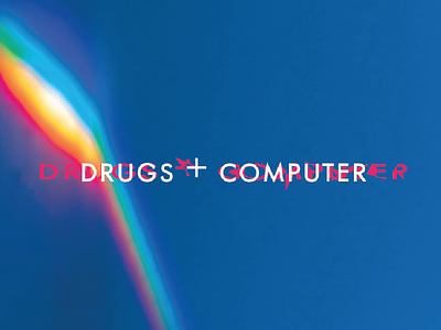 Drugs + Computer blue cover design glitch graphic typography