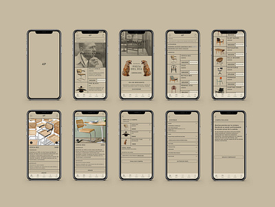 4p app application brand design mid century mobile app design shop online typography ui ux ux design
