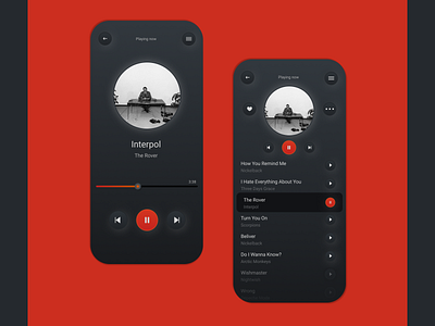 Music Player app dark theme design music music player ui