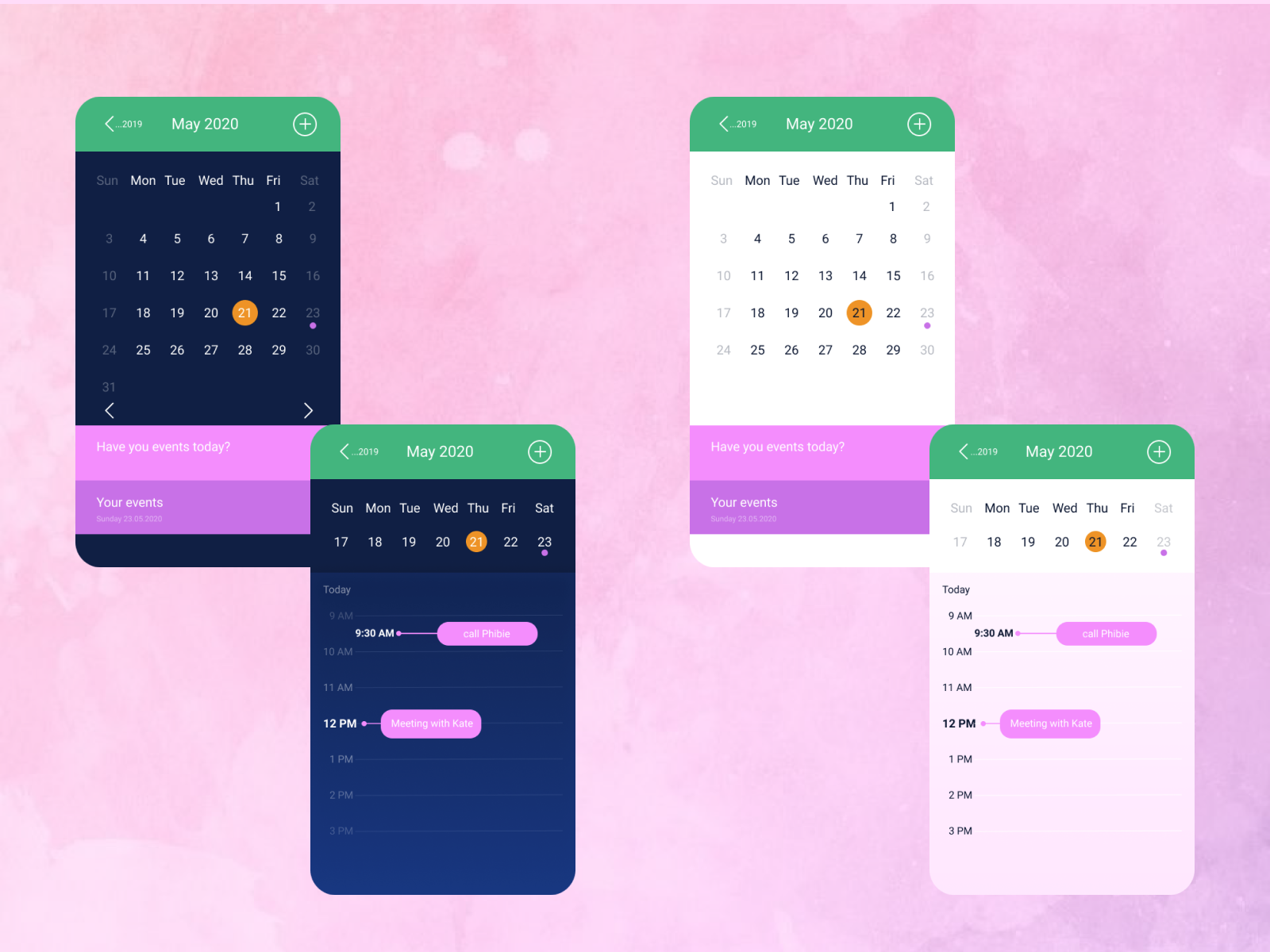 Calendar By Oksana On Dribbble