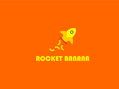 ROCKET BANANA art branding design flat illustration illustrator logo minimal typography vector