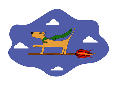 Superhero dog animal animation art artist design design art dog illustration illustration illustration art illustrator minimal vector