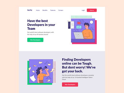 Landing page for an agency