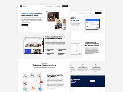 Landing page design for a collaborative software