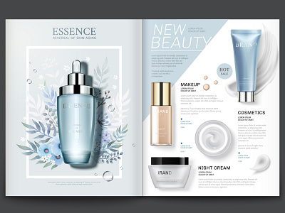 Cosmetic Magazine Design branding cosmetic branding design vector