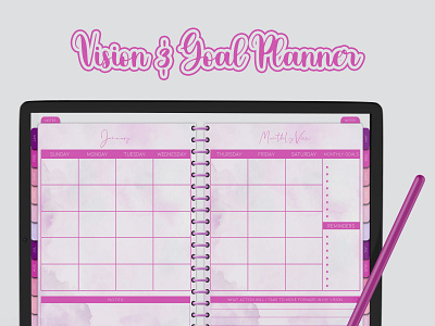 Monthly Digital Planner with Vision and Goal Planner