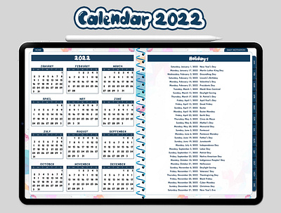 Digital Planner Calendar 2022 calendar 2022 digital planner digital planner calendar 2022