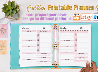 Custom Printable Planner Design custom planner design planner digital planner etsy planner fiverr planner lulu planner planner design