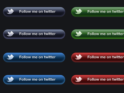 Twitter Follow Buttons .psd blue button green purple red twitter