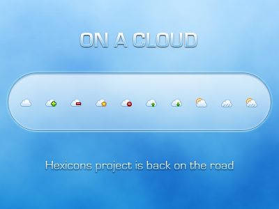 Hexicons: Cloud add cloud delete download favorite forbidden rain sun upload