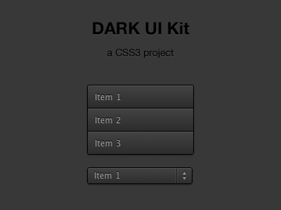 Dark UI - List & Select css dark list select ui
