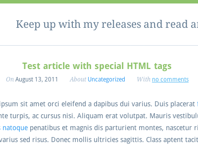 Breeze : Article article blog blue css green html white wordpress