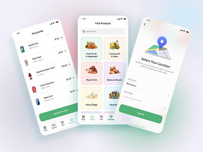 Grocery Mobile App Design appdesign e commerceapp foodapp groseryapp mobileapp mobileappdesign moibleapplication onlineapp shopping app ui uiuxdesign