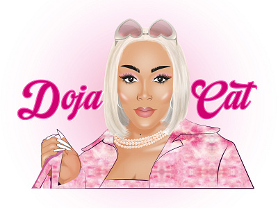 Doja Cat Portrait Design for Hoodie/T-shirt art artist digital art drawing graphic design hoodie illustration portrait design tshirt tshirtdesign