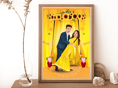 Wedding Illustration art artist cartoon style portrait design digital art drawing evevts graphic design illustration illustrations invitation card portraits wedding wedding card wedding logo