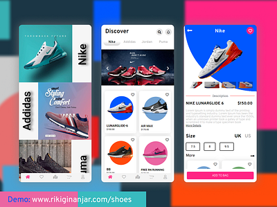 Shoes Store App (Live Demo) addidas app nike puma shoes shop store ui app ui design ui mobile