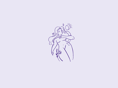Woman - Illustration for TESI Psychologist cute design girl graphic design illustration light lila line minimal procreate purple simple spirit woman women