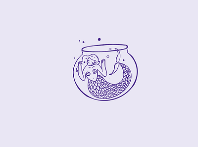 Mermaid - Illustration for TESI Psychologist cute graphic design illustration ilustracion mermaid minimal purple sirena