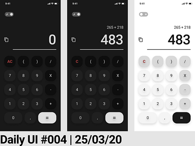 #DailyUI 004 - Calculator amateur app calculator calculator app calculator ui dailyui design figma figmadesign flat minimal ui ux