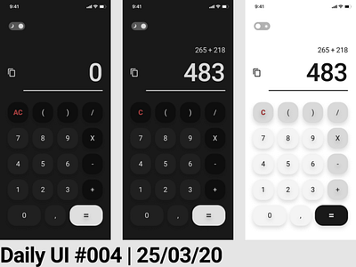 #DailyUI 004 - Calculator