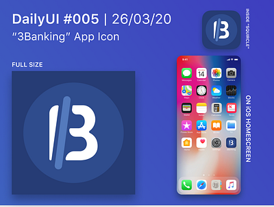#DailyUI 005 - App Icon ("3Banking") adobe adobe illustrator amateur app app icon banking dailyui design figma figmadesign flat icon illustrator mbanking minimal ui ux