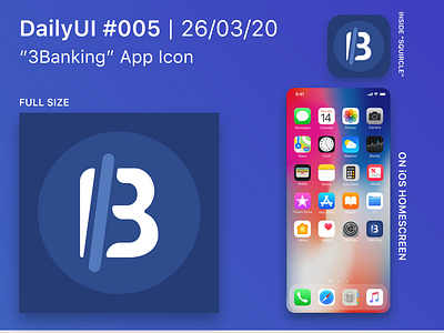 #DailyUI 005 - App Icon ("3Banking")