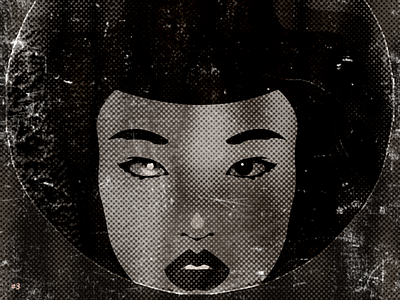 Japanese Woman character dark design face human illustration japanese