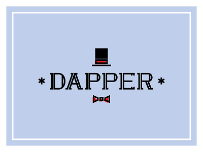 Fancy bow tie clean lettering letters simple top hat type type design