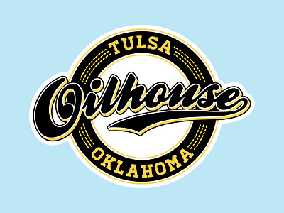 Oilhouse Logo baseball hip-hop lettering logo oilhouse tulsa type