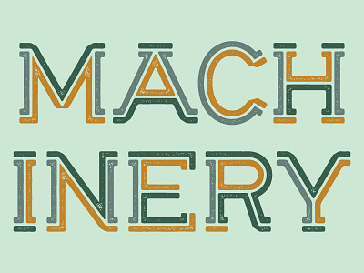 Machinery inline lettering slab serif type