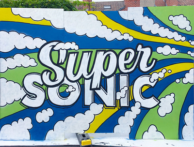 Supersonic Mural 3dtype design handlettering handpainted handtype illustration lettering letteringart mural design spraypaint streetart typography upfest urbanart